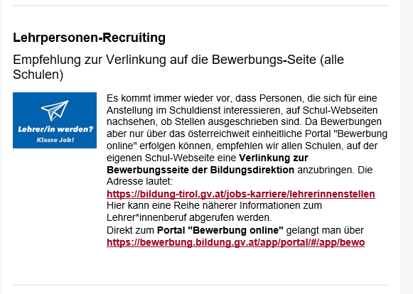 Lehrpersonen - Recruiting